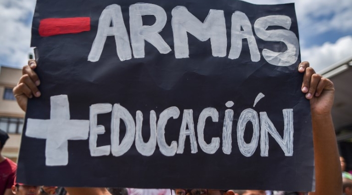 Protesta de estudiantes por la educación superior
