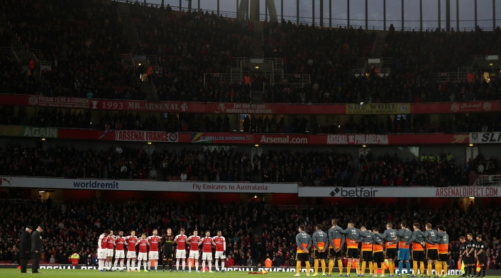 El denominado remembrance day en el Arsenal vs Wolverhampton Wanderers