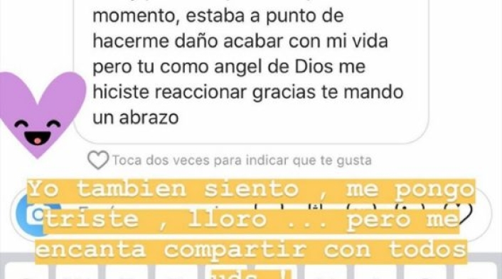 Daniela Ospina respondió a un mensaje de gratitud de un fan