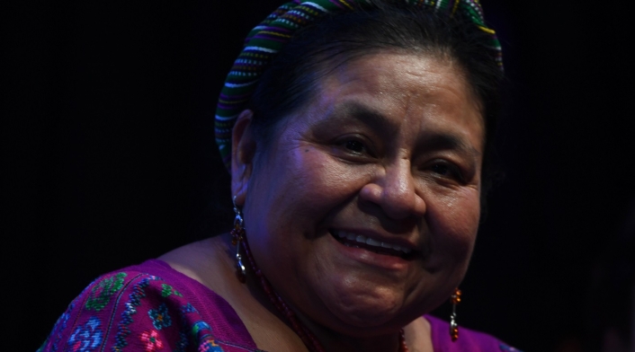 Rigoberta Menchu La premio Nobel de Paz, Rigoberta Menchu envió un mensaje de apoyo a los estudiantes colombianos durante una visita a Valledupar.