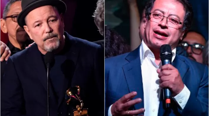 El cantante Rubén Blades y el senador Gustavo Petro