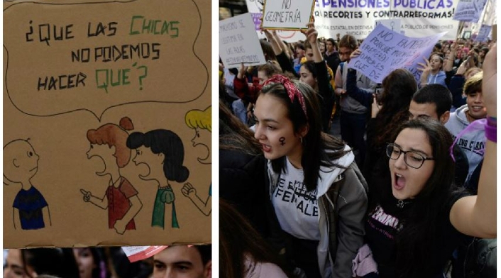 Marchas de estudiantes en España contra el sexismo. Marchas de estudiantes en España contra el sexismo.