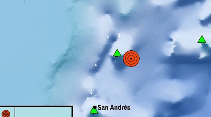 Registro del sismo en San Andrés en la noche del 25 de noviembre de 2018 Registro del sismo en San Andrés en la noche del 25 de noviembre de 2018