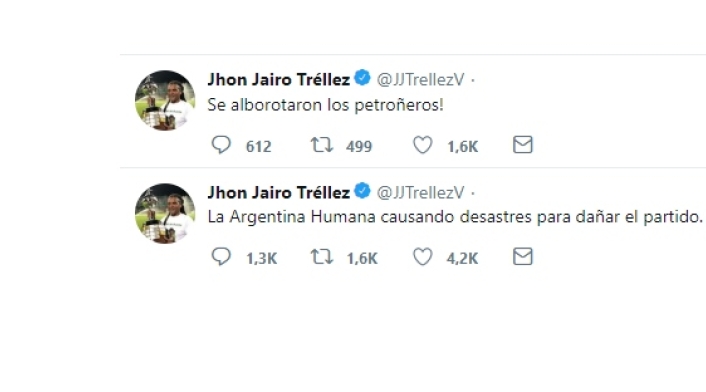 Trinos de JJ Tréllez contra el petrismo Trinos de JJ Tréllez contra el petrismo