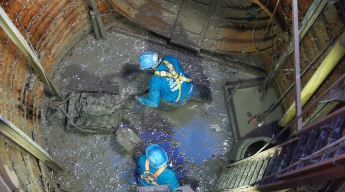 Cortes de agua en la capital. Obras en el 'Colector IDRD' del Acueducto de Bogotá.