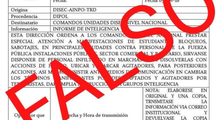 Falso comunicado de la Policía sobre las marchas