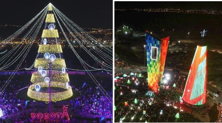 Árboles de Navidad en Bogotá y Barranquilla, en 2018