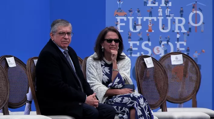 César Gaviria, expresidente de la República.y Ana Milena Muñoz de Gaviria, exprimera dama de la nación.