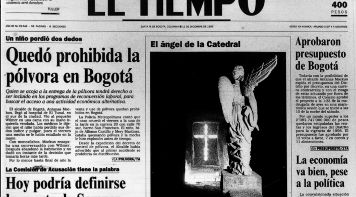Imagen de la prohibición de la pólvora en Bogotá en la era de Antanas Mockus