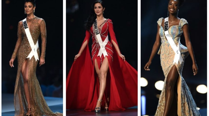 Traje de gala de Miss India, Miss Indonesia y Miss Ghana