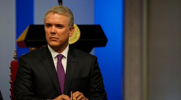 Iván Duque, presidente de la República, en la Casa de Nariño, en Bogotá