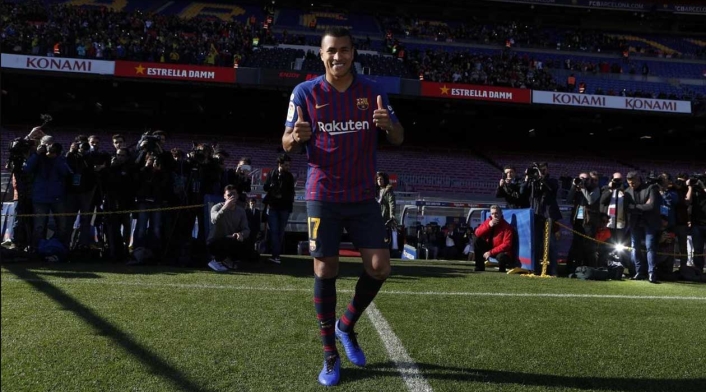Jeison Murillo pisando por primera vez el Camp Nou como jugador del Barcelona