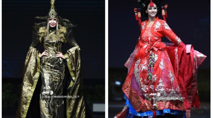 Trajes típicos de Miss Mongolia y Miss Corea