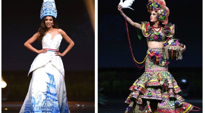 Trajes típicos de Miss Países Bajos y Miss Nicaragua