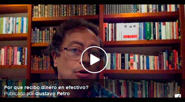 El senador Gustavo Petro en el video que publicó
