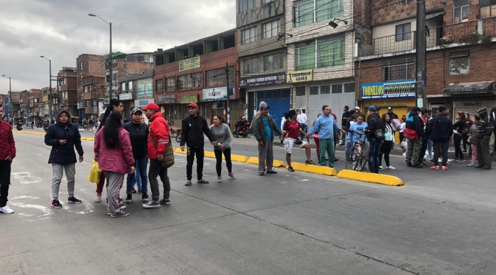 Protesta en contra de la ley seca en Corabastos Protesta en contra de la ley seca en Corabastos