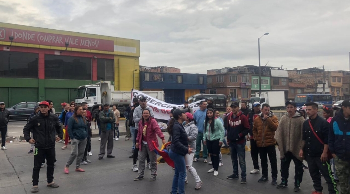 Protestas en Corabastos ante decreto de Ley Seca Protestas en Corabastos ante decreto de Ley Seca
