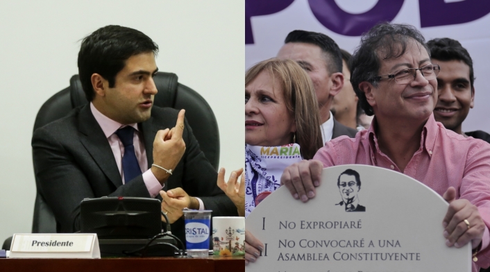 Samuel Hoyos y Gustavo Petro, enfrentados por el polémico video.