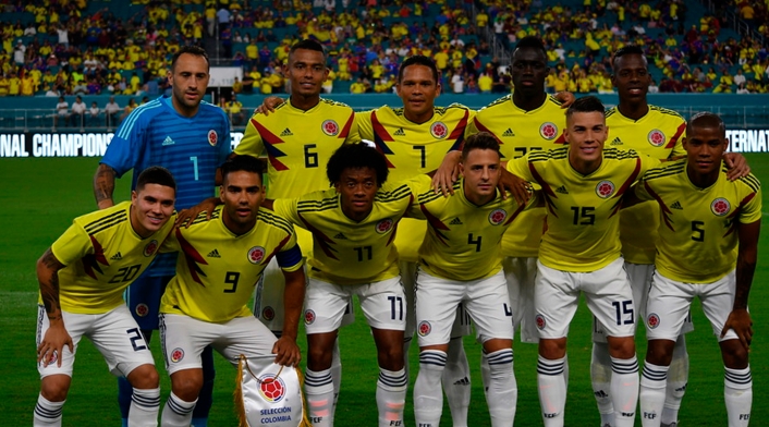 La Selección Colombia cuando venció 2-1 a Venezuela en juego amistoso que se cumplió en el estadio Hard Rock, en Miami (Estados Unidos), el 7 de septiembre de 2018