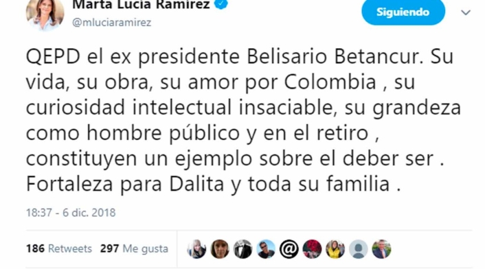 Mensaje de Marta Lucía Ramirez Mensaje de Marta Lucía Ramirez