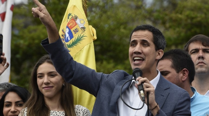 Juan Guaidó en un acto público