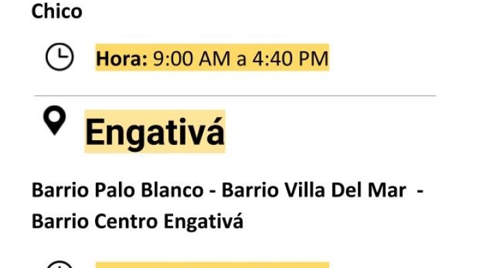 Plantilla cortes de energía
