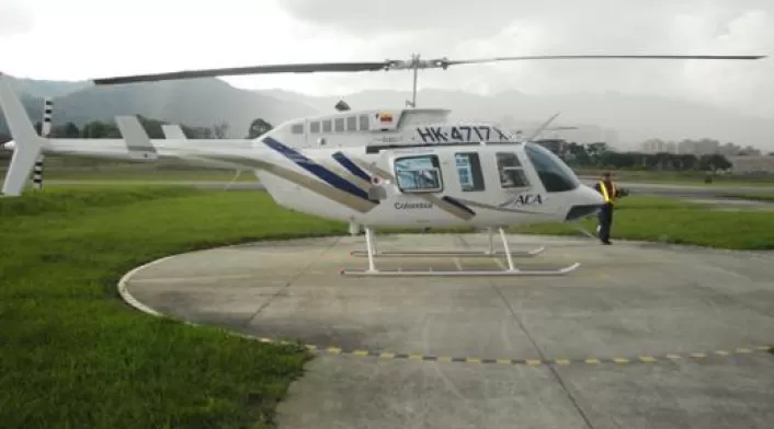 Helicóptero perteneciente a la empresa Aca