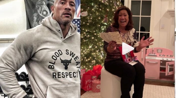 Dwayne Johnson, 'La Roca', junto a su madre