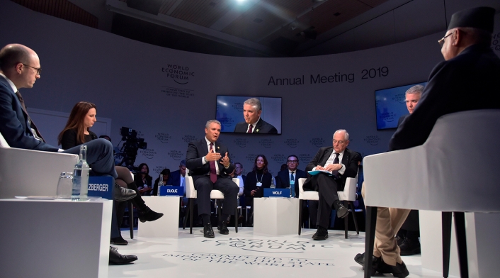 El presidente Iván Duque en Davos (Suiza)