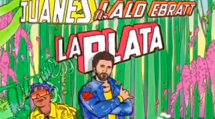 Lalo Ebratt y Juanes en la imagen promocional de "La Plata"