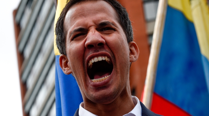 Juan Guaidó una vez se autoproclamó presidente de Venezuela