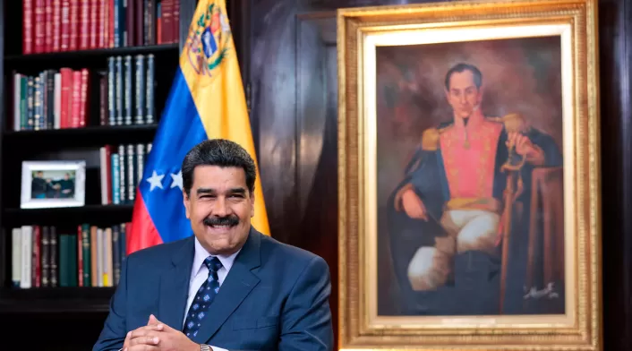 Nicolás Maduro, presidente de Venezuela, en el Palacio de Miraflores, en Caracas