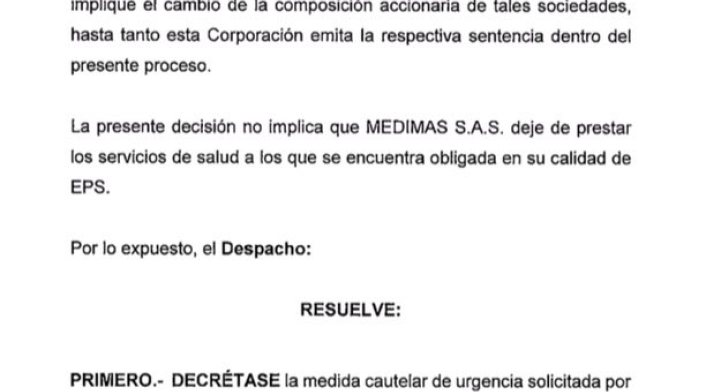Fallo detiene venta de Medimás