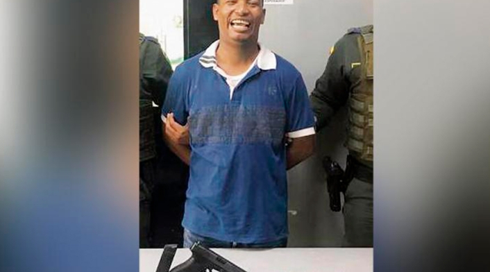 John Jairo Jiménez, alias Wicho, tras ser capturado en Barranquilla