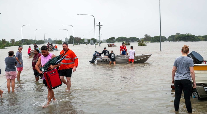 Damnificados por inundación de Australia