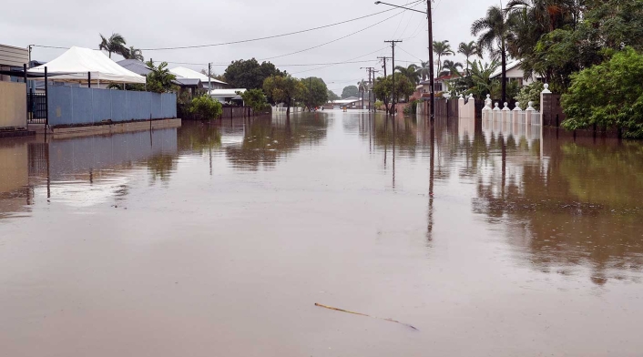 Casas afectadas ante inundación en Australia