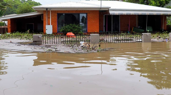Casas afectadas por inundación en Australia