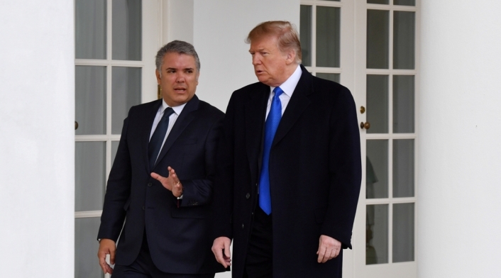 Los presidentes Iván Duque (izq.) y Donald Trump se encontraron en la Casa Blanca