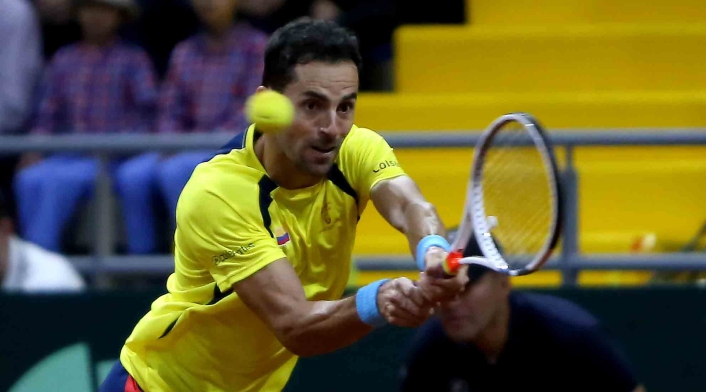 Santiago Giraldo. Copa Davis - Colombia vs Suecia Santiago Giraldo