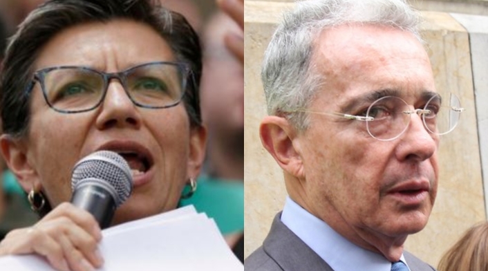 Claudia López y Alvaro Uribe