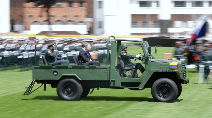 El presidente Iván Duque cuando oficializó la cúpula de las Fuerzas Militares, el 17 de diciembre de 2018