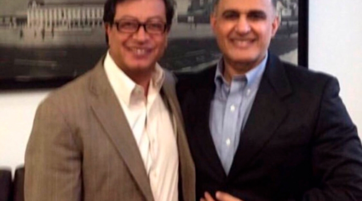 El senador Gustavo Petro con Tarek William Saab, fiscal del régimen de Nicolás Maduro