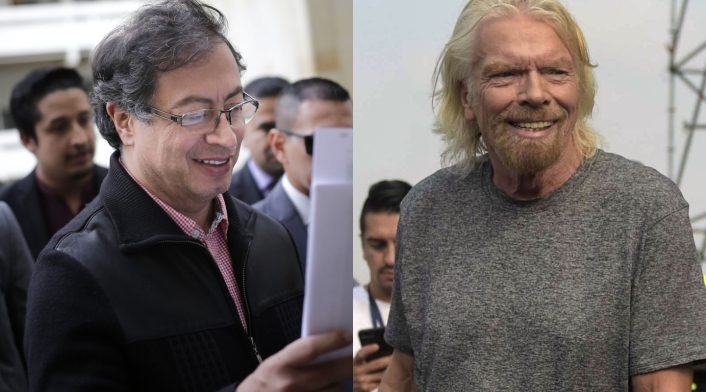 Gustavo Petro y Richard Branson