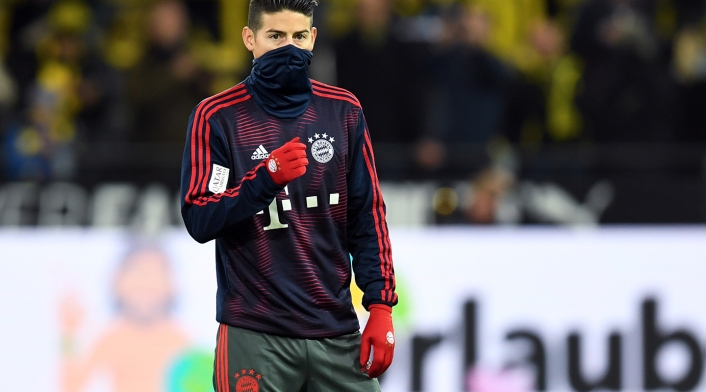 James Rodríguez, con el Bayern Múnich cuando enfrentaron al Dortmund, el 10 de noviembre de 2018
