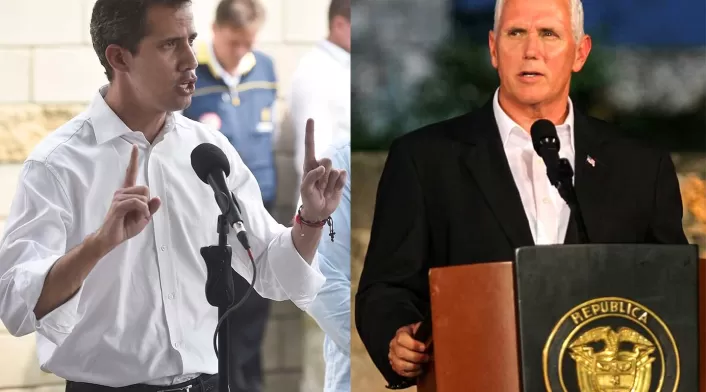 Juan Guaidó y Mike Pence Juan Guaidó y Mike Pence