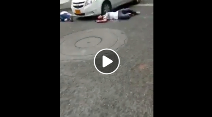 Las imágenes del falso asesinato en la ciudad de Cali
