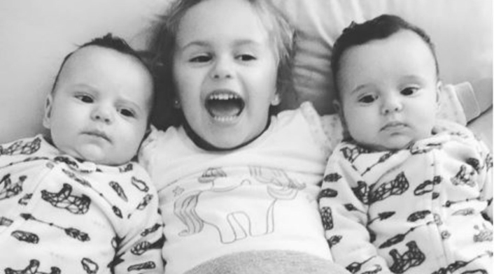 Lorenzo, Matilde y Luciano, los hijos de Maria Clara Rodríguez