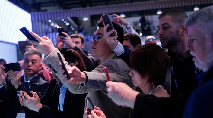 Asistentes al Mobile World Congress