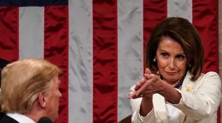 Nancy Pelosi, presidenta de la Cámara de Representantes de Estados Unidos y el presidente Donald Trump