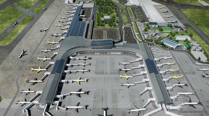 Los páneles solares instalados en el Aeropuerto El Dorado
